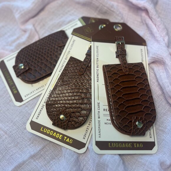 Core Supply Co. Other - ☀️Core Supply Co. Brown Faux Snake Skin Luggage Tag